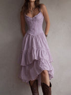 Boho Corset Tiered Midi Dress - Eliza Blake