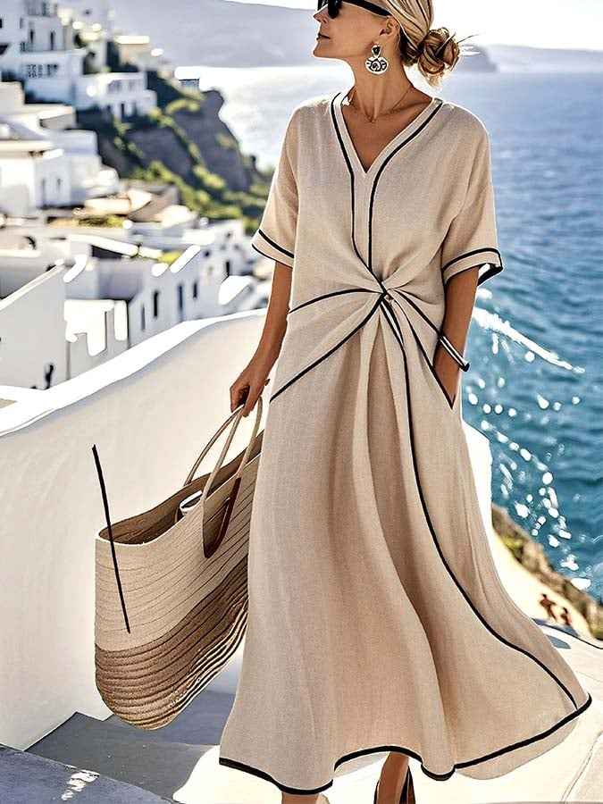 Twist-Front Maxi Dress