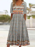 Boho Print Midi Dress