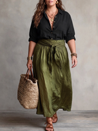 Black and Olive Two-Piece Summer Set - Eliza Blake