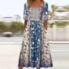 Boho Print Midi Dress
