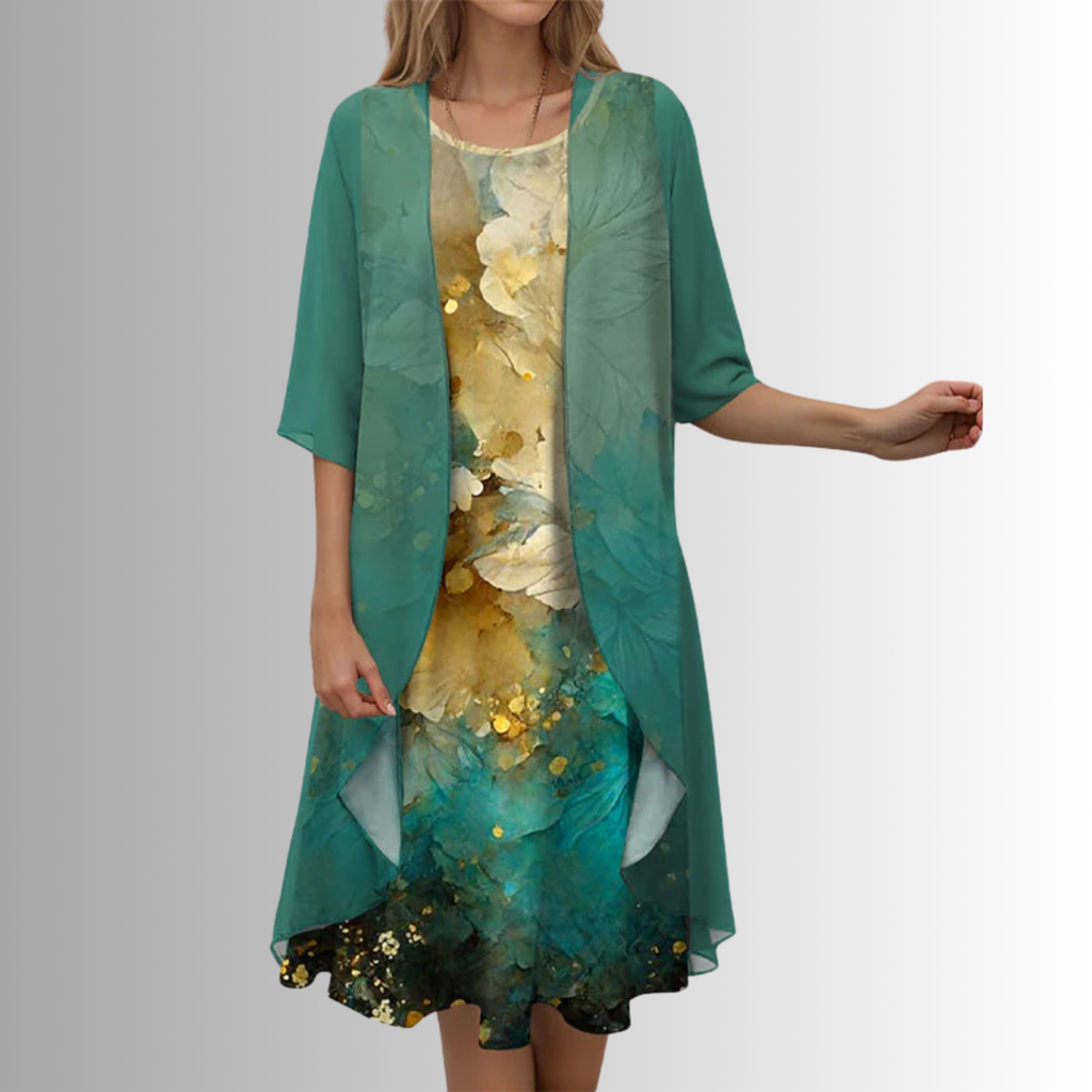 Layered Open-Front Midi Dress - Eliza Blake