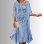 Layered Open-Front Midi Dress - Eliza Blake