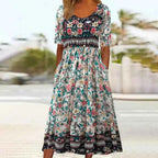Boho Print Midi Dress