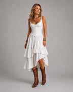Boho Corset Tiered Midi Dress - Eliza Blake