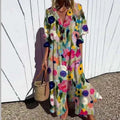 Floral V-Neck Long Sleeve Maxi Dress