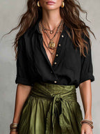 Tie-Waist Linen Midi Set