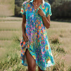 Short Sleeve Summer Midi Dress