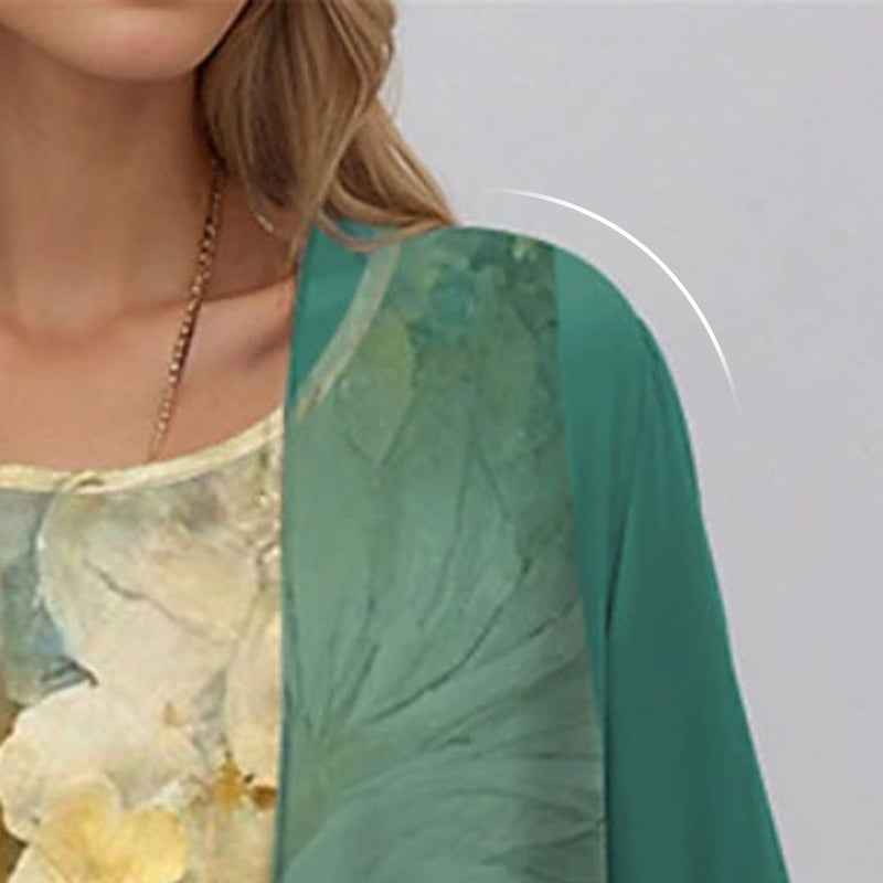Layered Open-Front Midi Dress