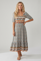 Boho Print Midi Dress - Eliza Blake