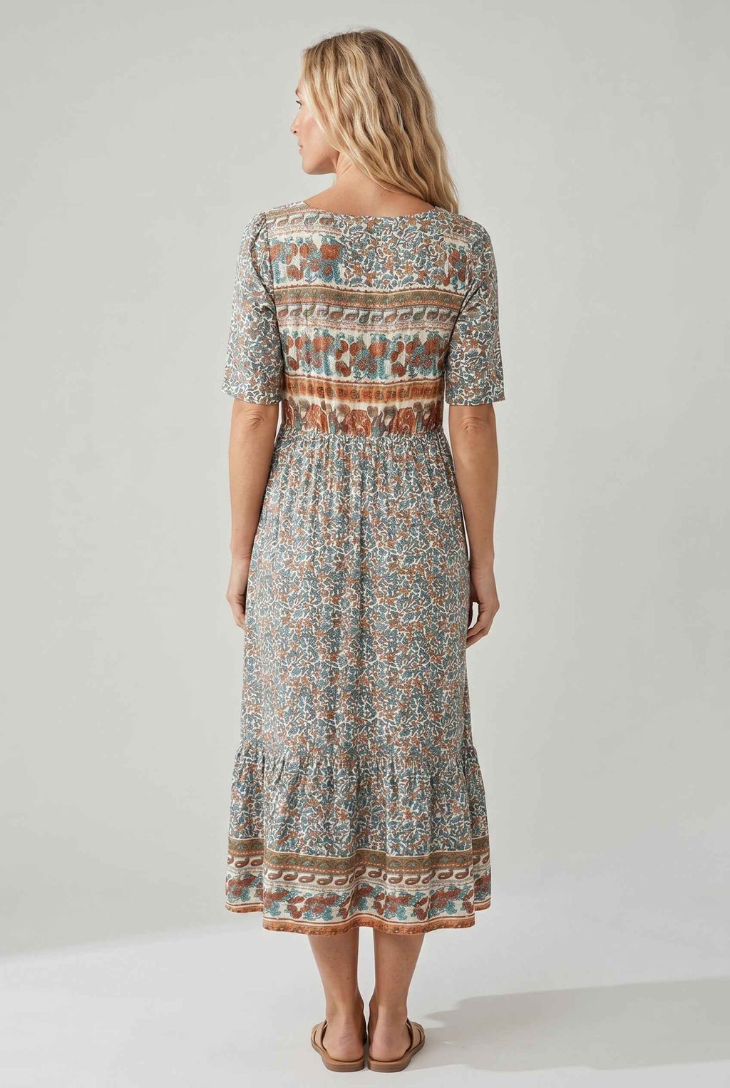 Boho Print Midi Dress
