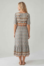 Boho Print Midi Dress