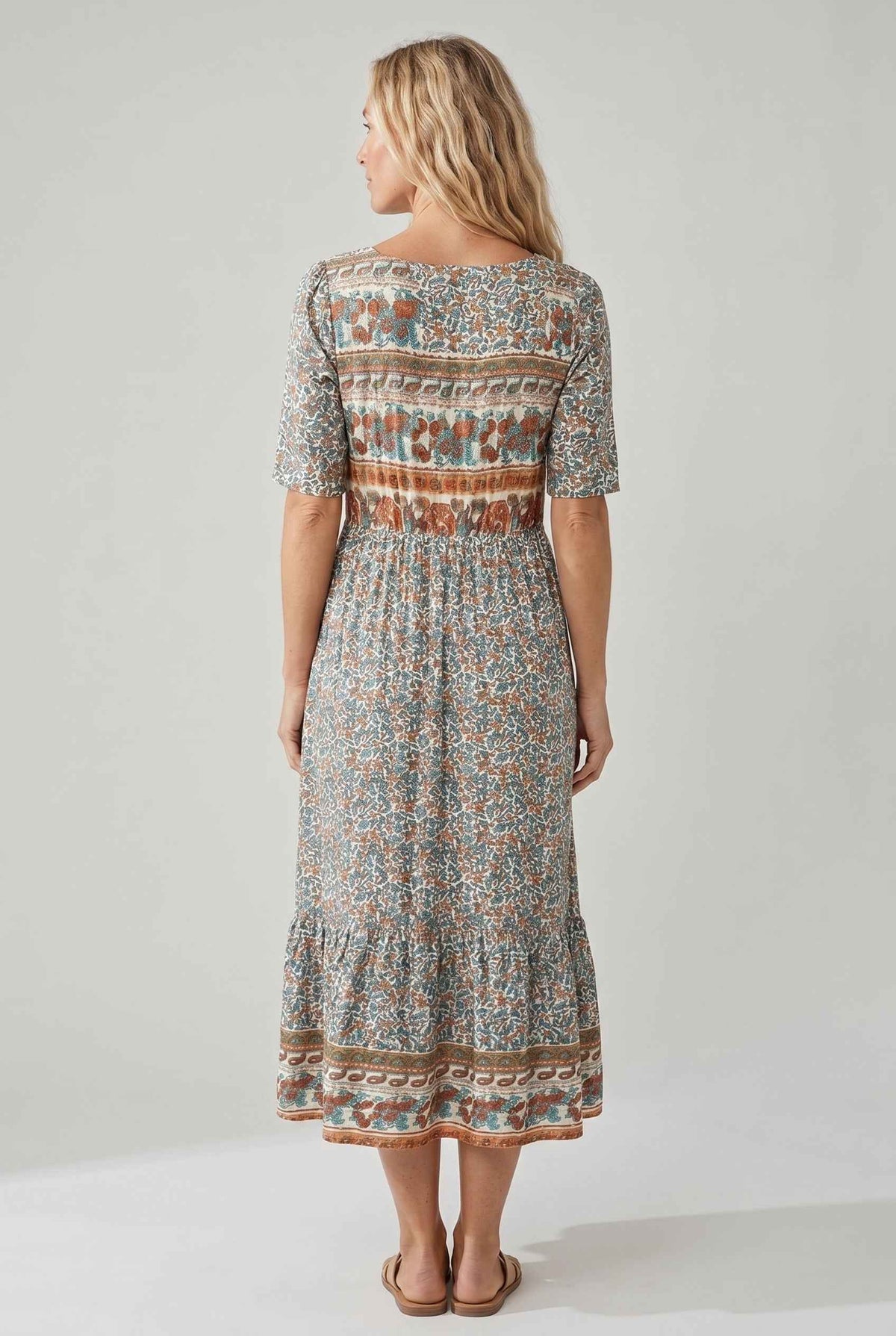 Boho Print Midi Dress