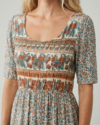 Boho Print Midi Dress - Eliza Blake