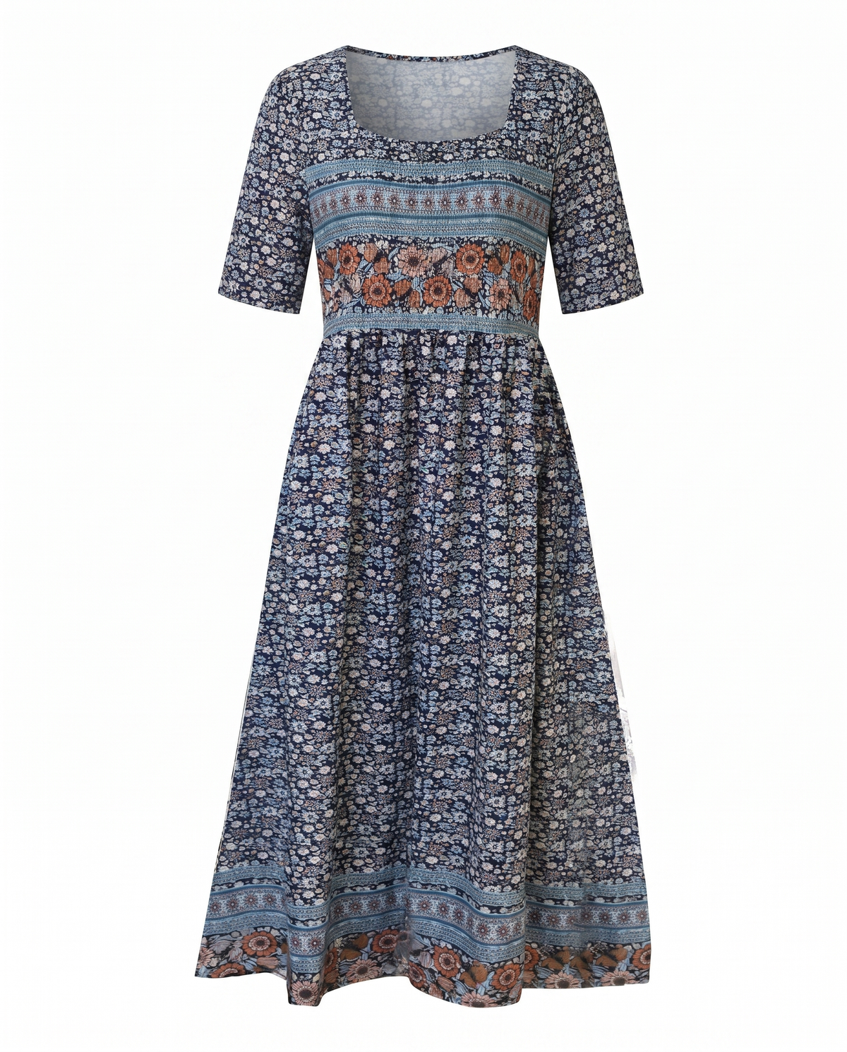 Boho Print Midi Dress - Eliza Blake