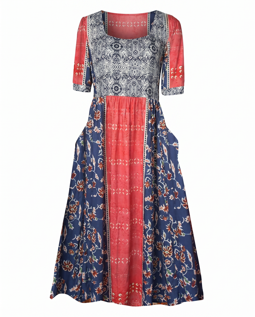 Boho Print Midi Dress - Eliza Blake