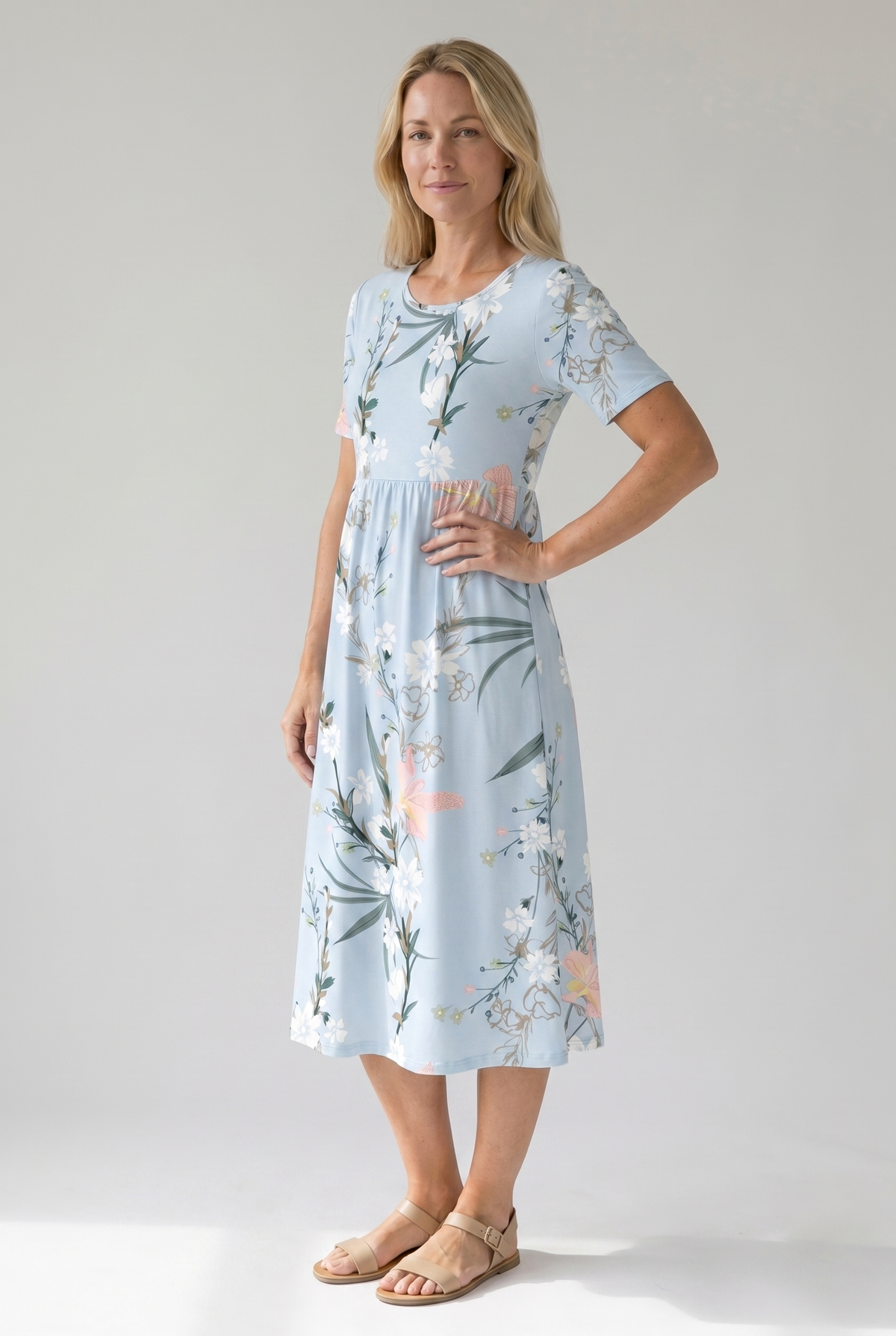 Floral Print Midi Dress - Eliza Blake