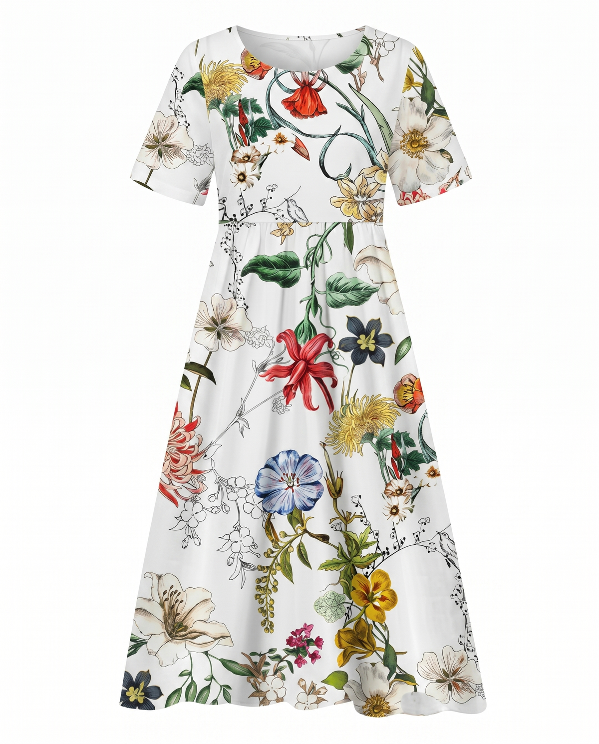 Floral Print Midi Dress - Eliza Blake