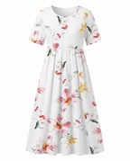Floral Print Midi Dress - Eliza Blake