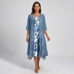 Layered Open-Front Midi Dress - Eliza Blake