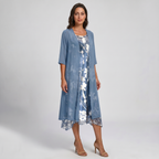 Layered Open-Front Midi Dress - Eliza Blake