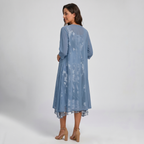 Layered Open-Front Midi Dress - Eliza Blake