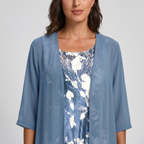 Layered Open-Front Midi Dress - Eliza Blake