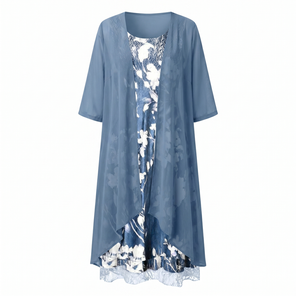 Layered Open-Front Midi Dress - Eliza Blake