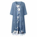 Layered Open-Front Midi Dress - Eliza Blake