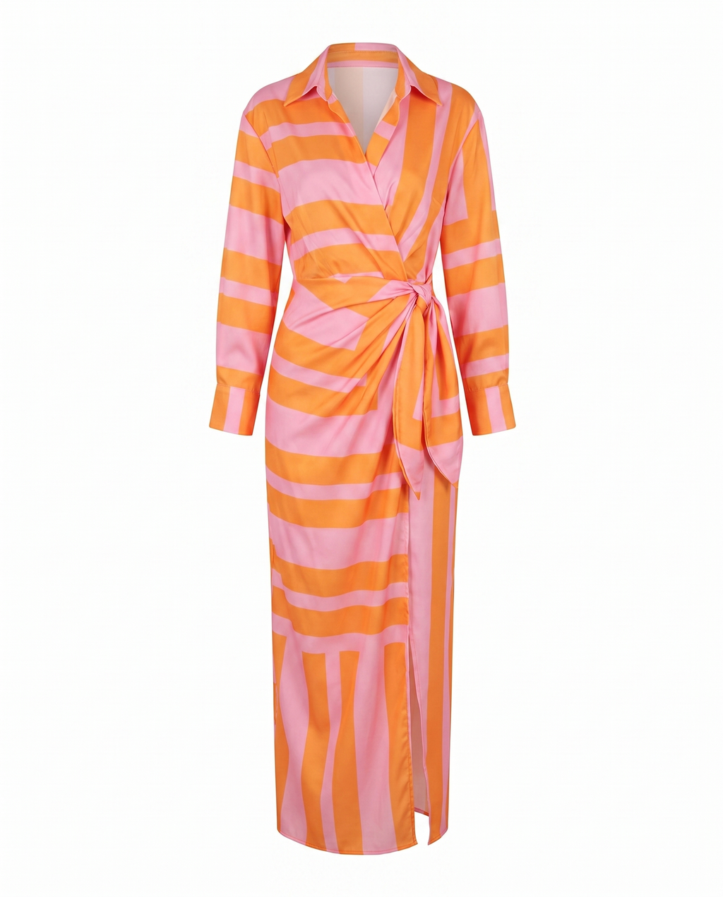 Leaf Print Wrap Maxi Dress - Eliza Blake