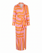 Leaf Print Wrap Maxi Dress - Eliza Blake