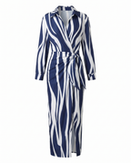 Leaf Print Wrap Maxi Dress - Eliza Blake