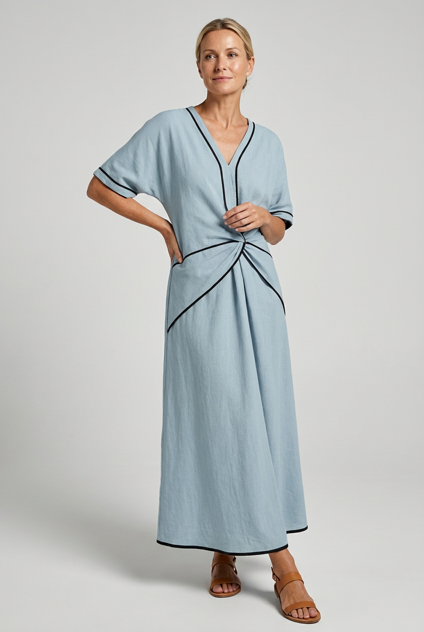 Twist-Front Maxi Dress - Eliza Blake