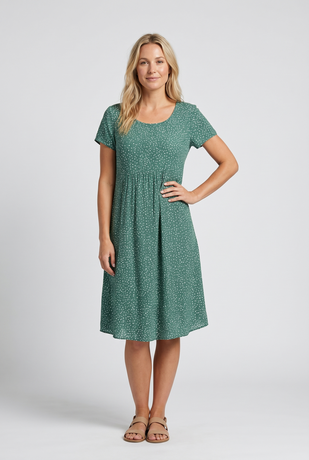Short Sleeve Summer Midi Dress - Eliza Blake