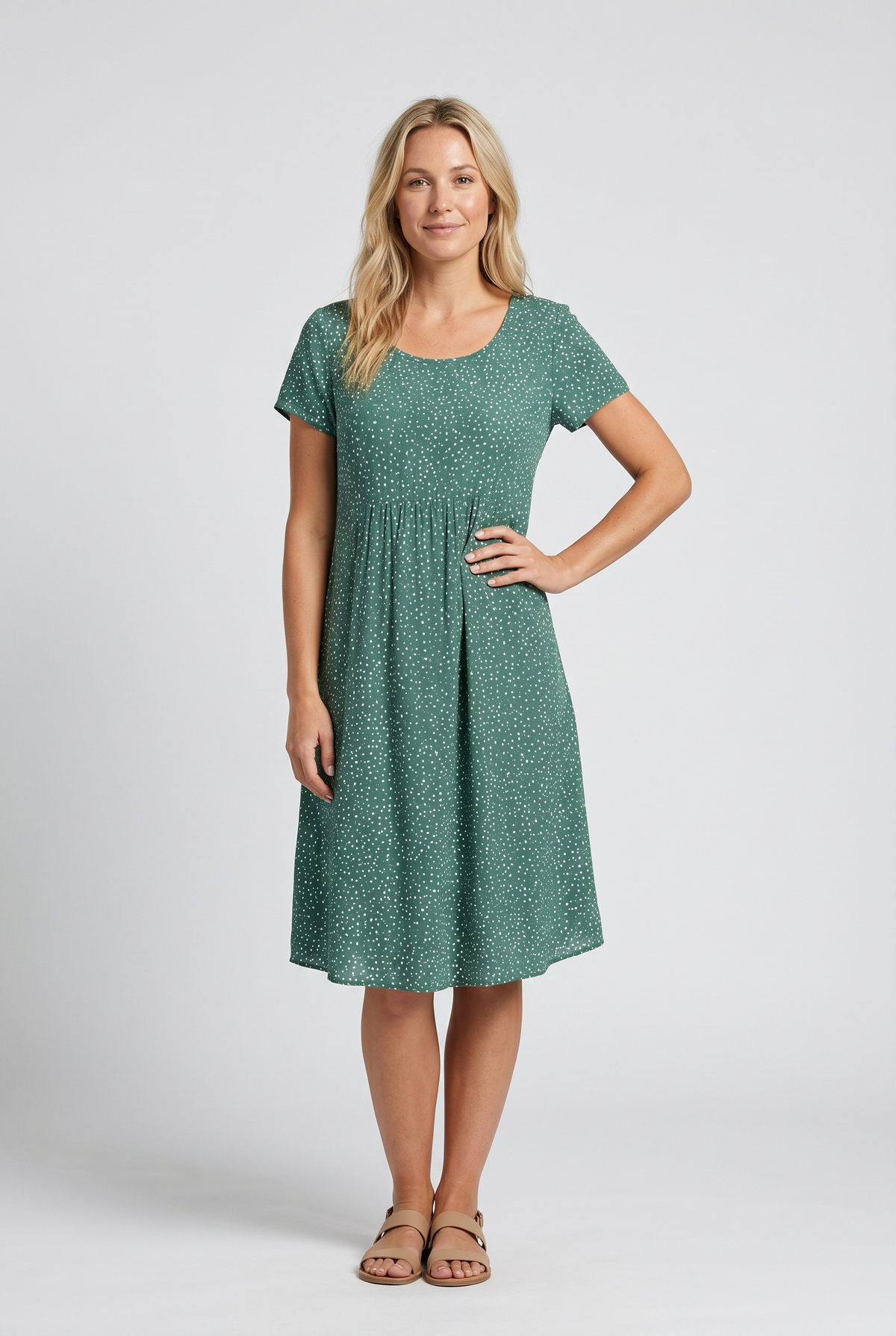 Short Sleeve Summer Midi Dress - Eliza Blake